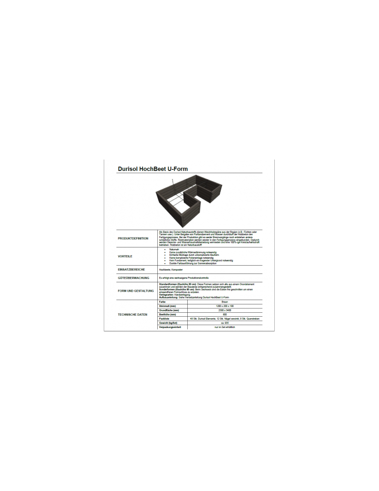 U-Form Hochbeet – Ergonomisch & Großzügig bepflanzbar | Shopvola.de