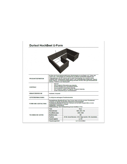 U-Form Hochbeet – Ergonomisch & Großzügig bepflanzbar | Shopvola.de