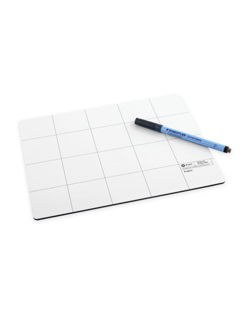 iFixit Magnetic Project Mat Magnetische Arbeitsunterlage hält Schrauben an Ort und Stelle, incl. Stift