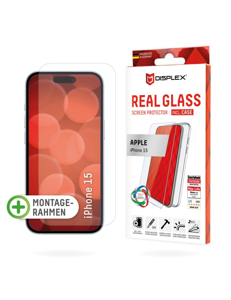 Displex Panzerglas und Schutzhülle für Iphone 15