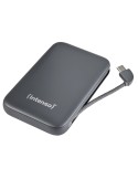Intenso Powerbank S10000, 20 W, Grau Kapazität: 10.000 mAh, Integriertes USB-C Kabel, Numerische LCD-Anzeige