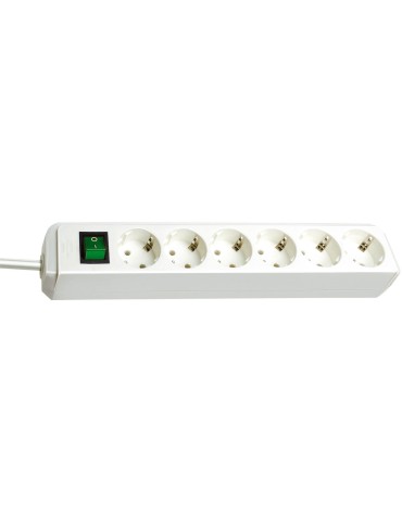 Brennenstuhl Eco-Line Steckdosenleiste mit Schalter [6-fach, weiß, 1.5m]