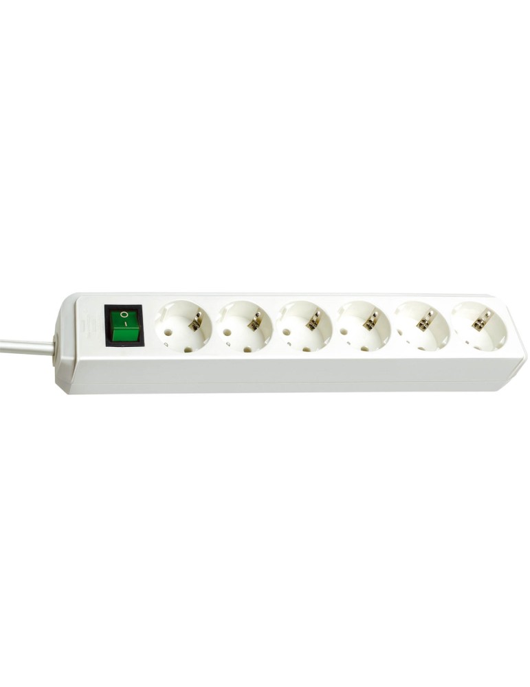Brennenstuhl Eco-Line Steckdosenleiste mit Schalter [6-fach, weiß, 1.5m]