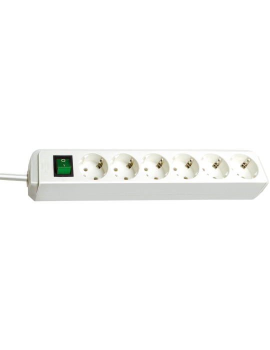 Brennenstuhl Eco-Line Steckdosenleiste mit Schalter [6-fach, weiß, 1.5m]
