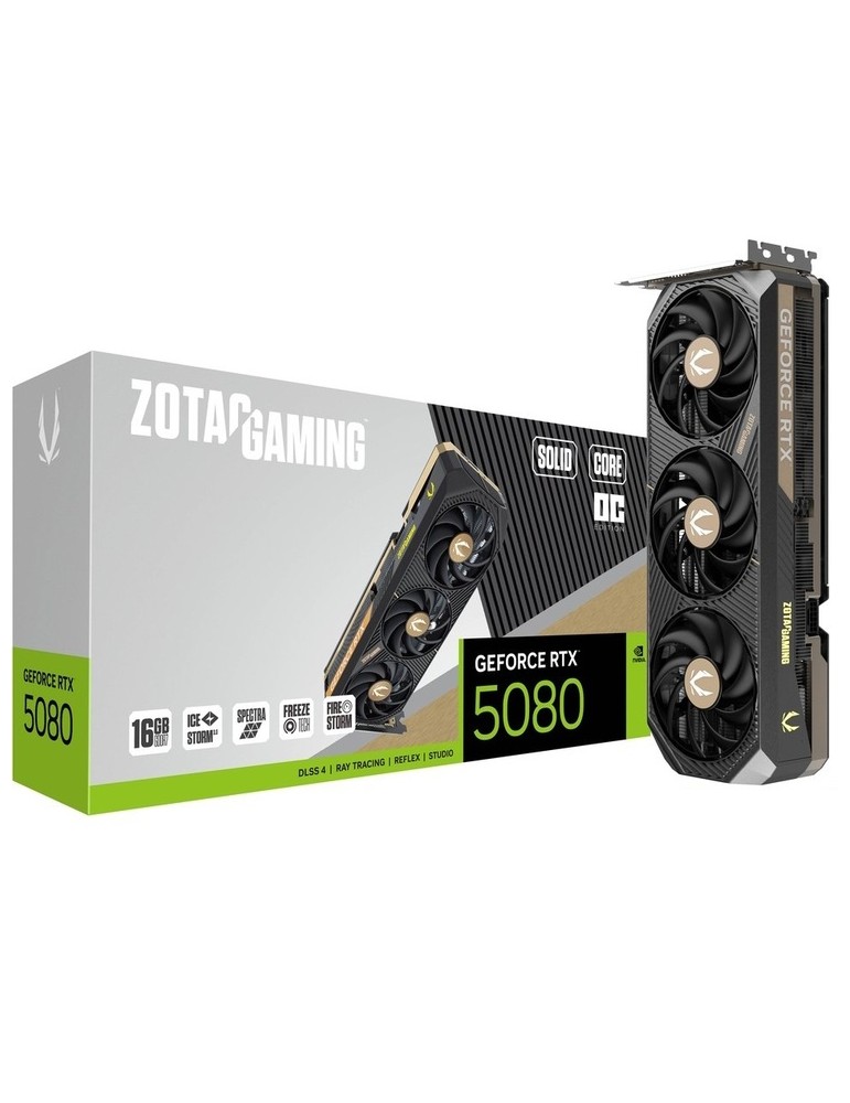 Zotac Gaming GeForce RTX 5080 SOLID Core OC - 16GB GDDR7, HDMI, 3x DP