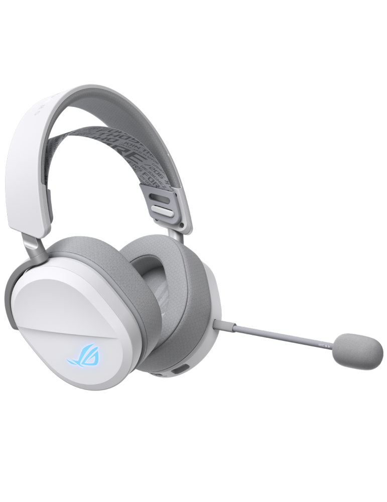 ASUS ROG Pelta Gaming Headset mit Bluetooth, 2,4 GHz, 50-mm-ROG-Titanmembran-Treibern, 10-mm-Superbreitband-Boom-Mikrofon, weiß