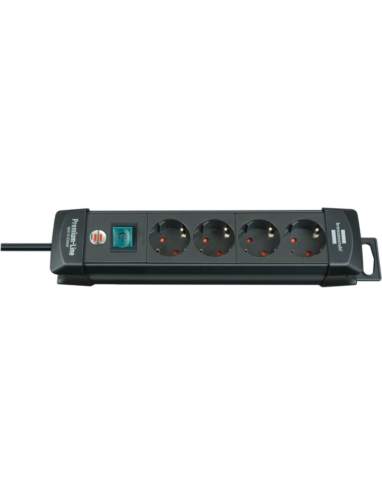 Brennenstuhl Premium-Line Steckdosenleiste [4-fach, schwarz, 1.8m]