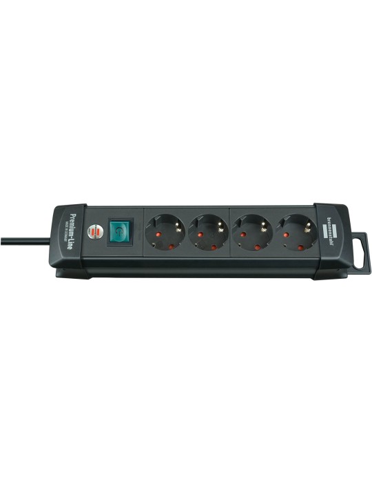 Brennenstuhl Premium-Line Steckdosenleiste [4-fach, schwarz, 1.8m]