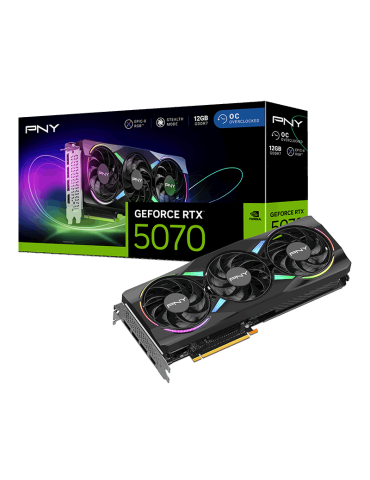 PNY GeForce RTX 5070 ARGB Epic-X RGB Overclocked Triple Fan - 12GB GDDR7, HDMI, 3x DP