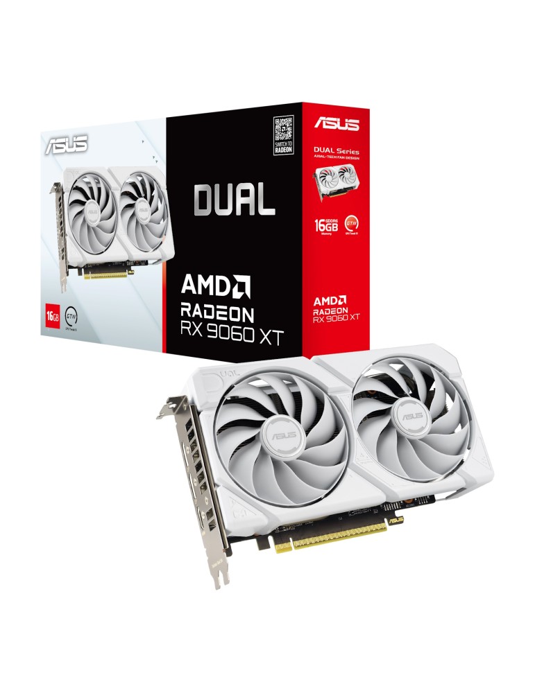 ASUS Dual Radeon RX 9060 XT 16GB White Grafikkarte - 16GB GDDR6, HDMI, 2x DP