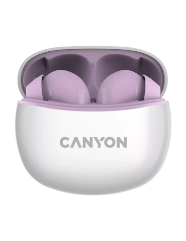CANYON In-Ear Kopfhörer TWS-5, Purple Bluetooth 5.3, Berührungssteuerung, Ladeeingang: USB-C