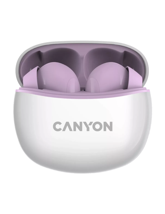 CANYON In-Ear Kopfhörer TWS-5, Purple Bluetooth 5.3, Berührungssteuerung, Ladeeingang: USB-C
