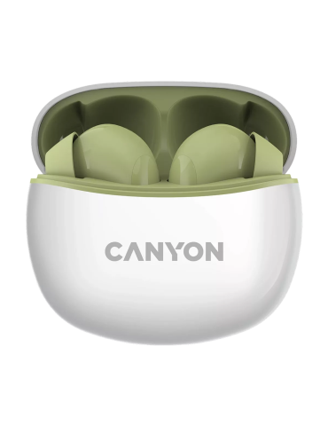 CANYON In-Ear Kopfhörer TWS-5, Green Bluetooth 5.3, Berührungssteuerung, Ladeeingang: USB-C