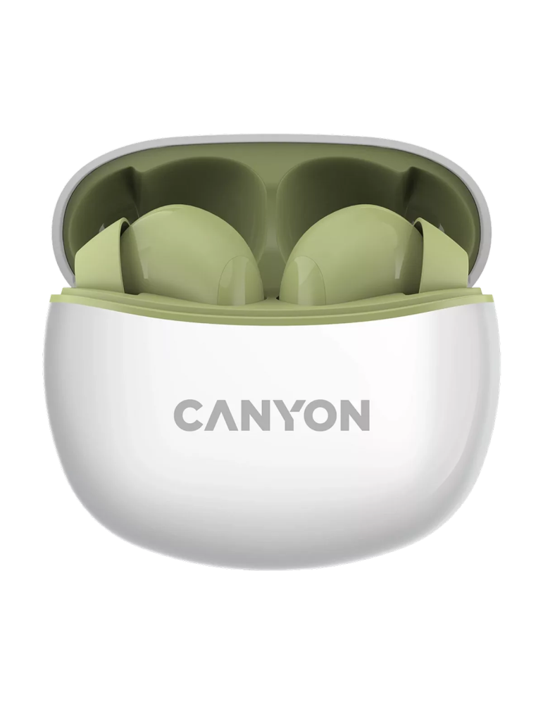 CANYON In-Ear Kopfhörer TWS-5, Green Bluetooth 5.3, Berührungssteuerung, Ladeeingang: USB-C