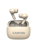 CANYON In-Ear Kopfhörer OnGo TWS-10, Beige Bluetooth 5.3, Umgebungsgeräuschunterdrückung, Vier Mikrofone