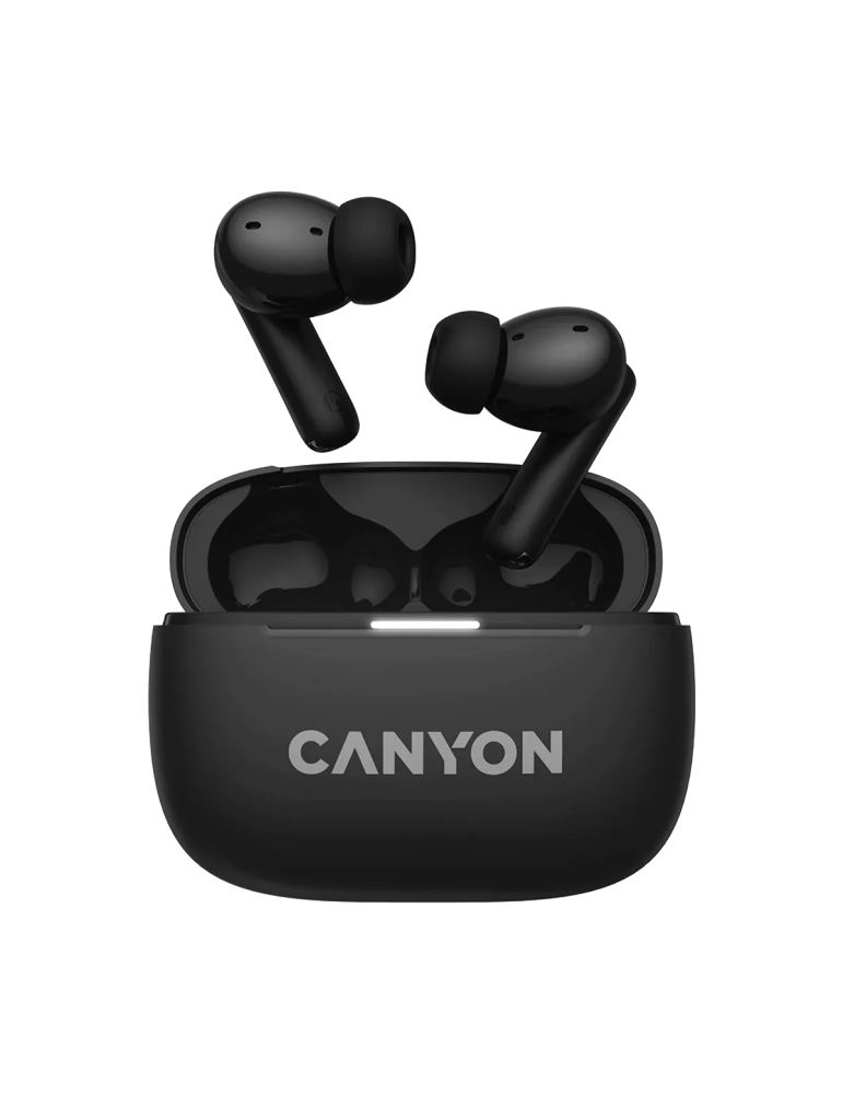 CANYON In-Ear Kopfhörer OnGo TWS-10, Black Bluetooth 5.3, Umgebungsgeräuschunterdrückung, Vier Mikrofone