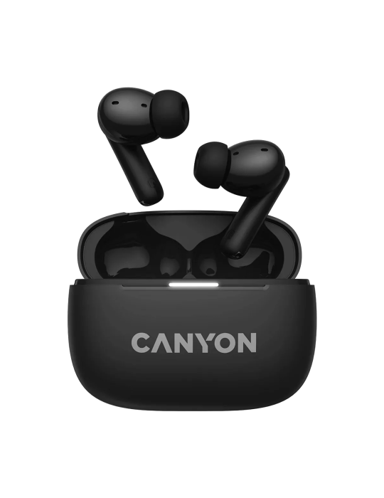 CANYON In-Ear Kopfhörer OnGo TWS-10, Black Bluetooth 5.3, Umgebungsgeräuschunterdrückung, Vier Mikrofone