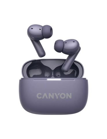 CANYON In-Ear Kopfhörer OnGo TWS-10, Purple Bluetooth 5.3, Umgebungsgeräuschunterdrückung, Vier Mikrofone