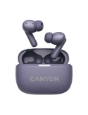 CANYON In-Ear Kopfhörer OnGo TWS-10, Purple Bluetooth 5.3, Umgebungsgeräuschunterdrückung, Vier Mikrofone