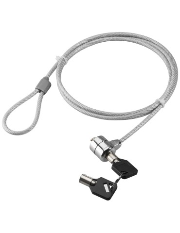 Goobay Universal Computerschloss, 1,5m [inkl. 2 Schlüsseln, Kensington Verriegelungsanschluss]