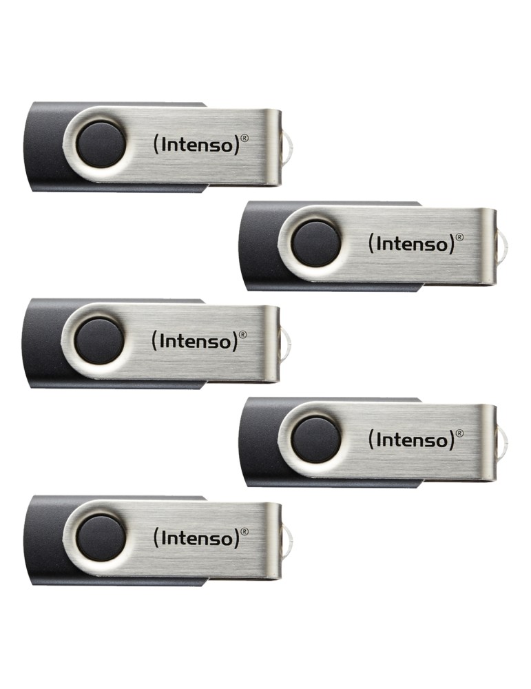 5er Pack Intenso Basic Line Typ-A 8GB USB-Stick Swivel, mit Öse, bis zu 28 MB/s, USB 2.0