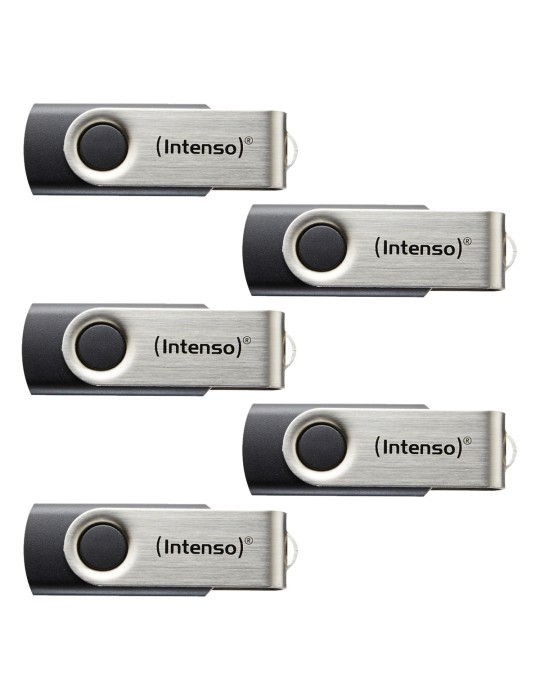 5er Pack Intenso Basic Line Typ-A 8GB USB-Stick Swivel, mit Öse, bis zu 28 MB/s, USB 2.0