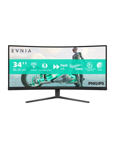 Philips Evnia 34M2C3500L 34 Zoll Curved - Gaming Monitor VA Panel, WQHD. 180 Hz