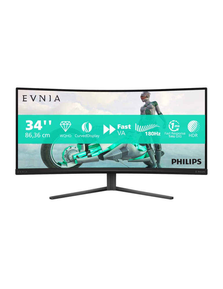 Philips Evnia 34M2C3500L 34 Zoll Curved - Gaming Monitor VA Panel, WQHD. 180 Hz