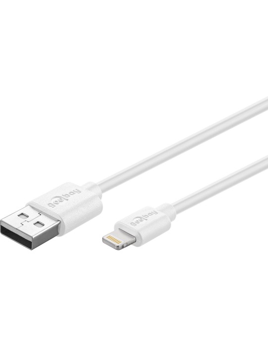 Goobay Lightning auf USB 2m Weiß [Apple MFI zertifiziert / Sync- / Ladekabel / Datenkabel]