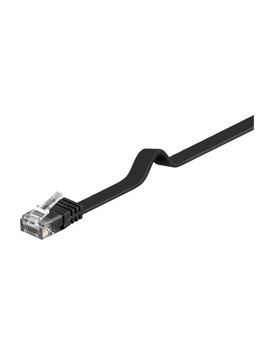 Goobay 10m CAT 6 Flach-Patchkabel, U/UTP, Schwarz