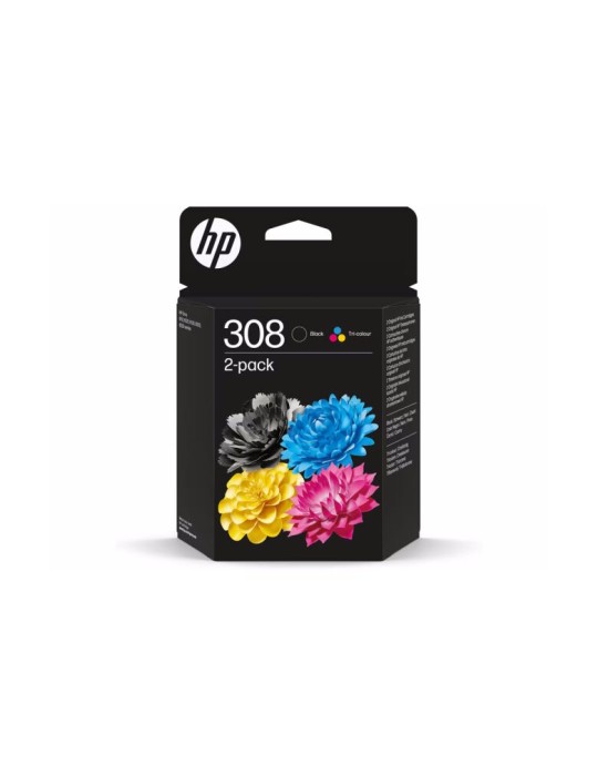 HP 308 2er-Pack Schwarz/Cyan/Magenta/Gelb Kompatibilität: HP Envy 6000er Serie // HP DeskJet 4000er Serie