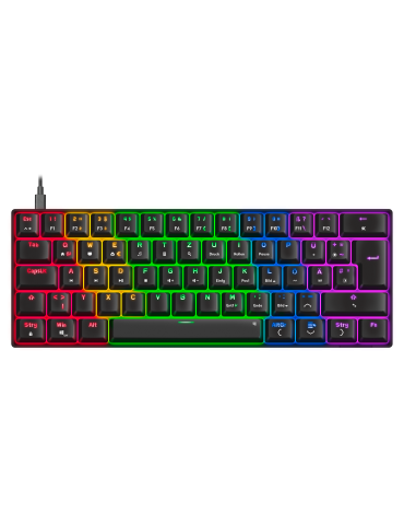 Speedlink ATMOS RGB Regenbogen Mechanische 60% Gaming Tastatur mit braunen Schaltern, schwarz