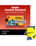 Adobe Acrobat Standard | 1 Jahr | Win/Mac inkl. Norton 360 Deluxe | 12 Monate | 5 Geräte