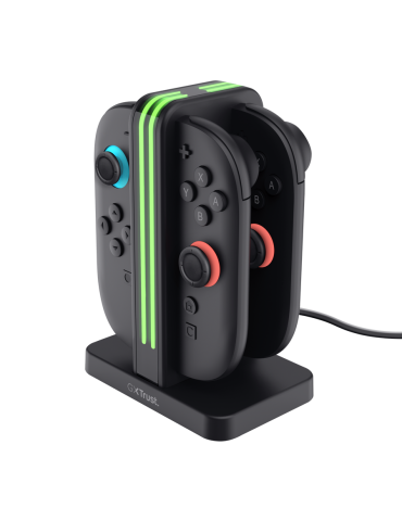 Trust GXT1256 Ladestation für JoyCon 2 Ladedock zum gleichzeitigen Aufbewahren und Aufladen von 4 Nintendo Switch Joy-Con 2