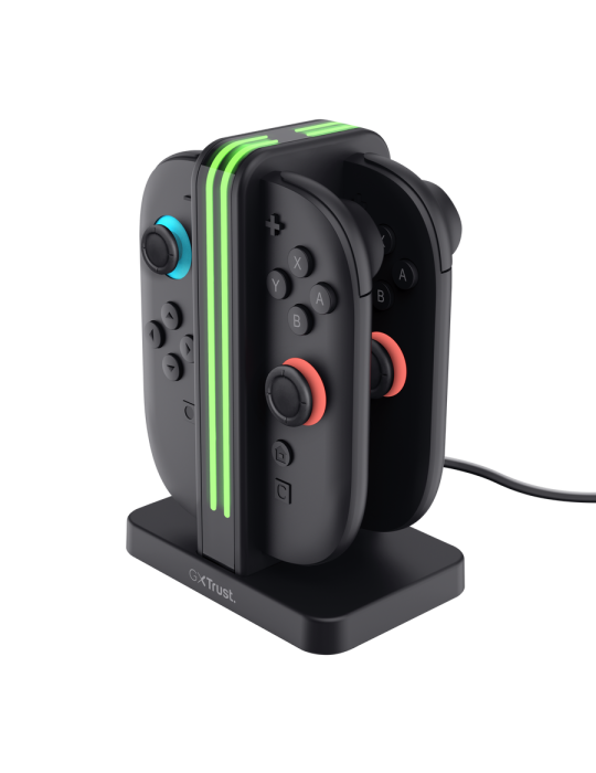 Trust GXT1256 Ladestation für JoyCon 2 Ladedock zum gleichzeitigen Aufbewahren und Aufladen von 4 Nintendo Switch Joy-Con 2