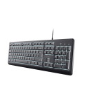 Trust Primo Illuminated Keyboard, Kabelgebunden, USB-A/-C Beleuchtete Tastatur für bequemes und komfortables Tippen bei Tag und 