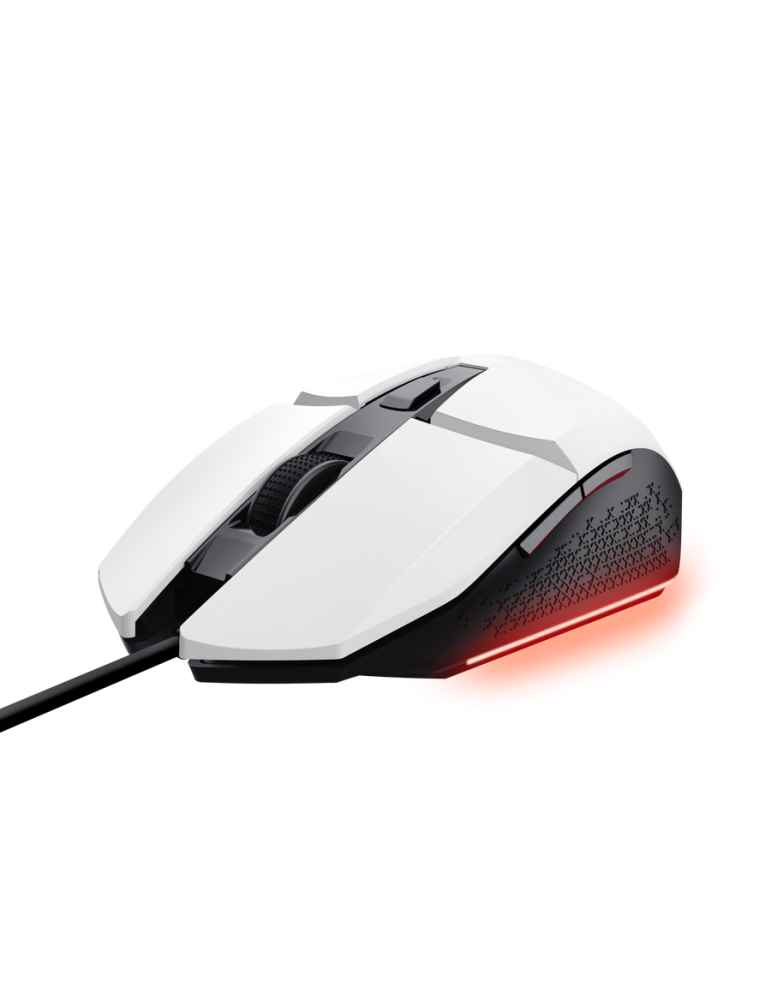 MAU Trust Gaming GXT109W FELOX Gaming Maus weiß Beleuchtete Gaming-Maus mit programmierbaren Tasten, weiß