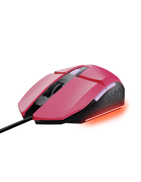 Trust Gaming GXT109P FELOX Gaming Maus pink Beleuchtete Gaming-Maus mit programmierbaren Tasten, weiß