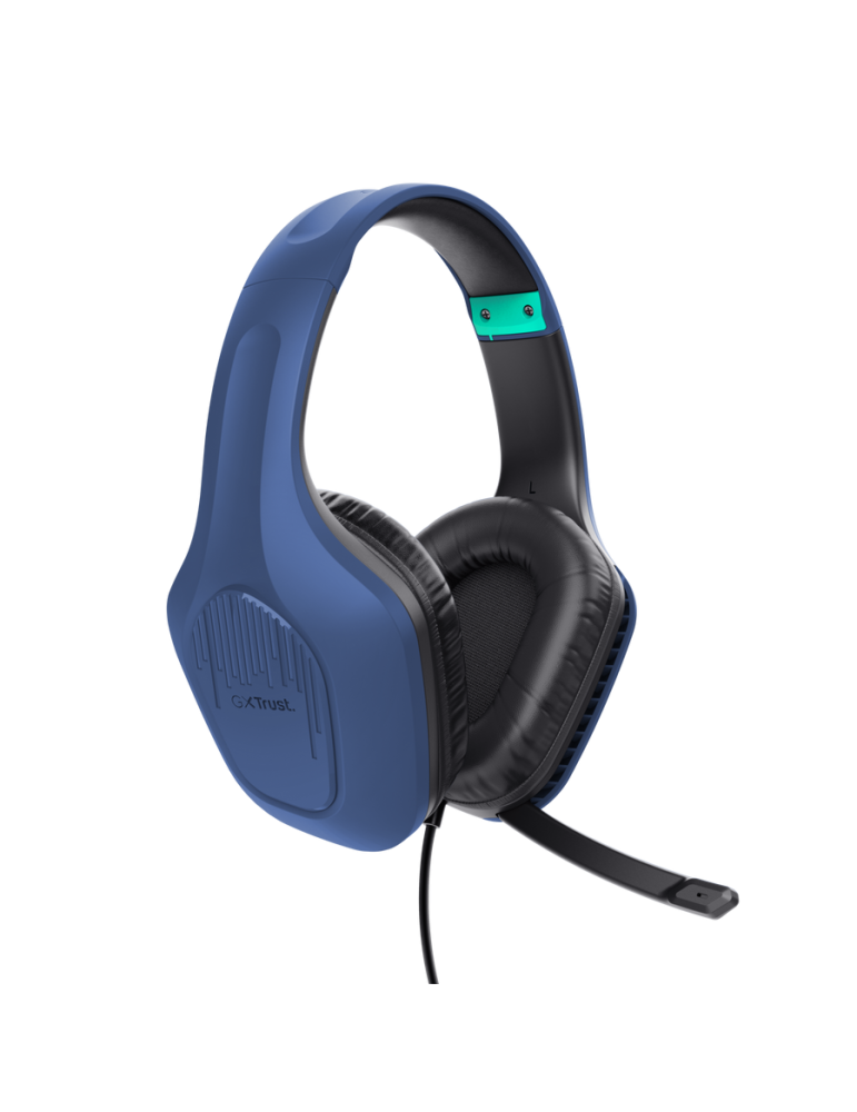 Trust Gaming GXT415B ZIROX Headset blau federleichtes. ohrumschließendes Gaming-Headset, für PC und Konsolen, blau