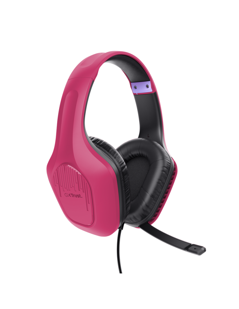 Trust Gaming GXT415P ZIROX Headset pink federleichtes. ohrumschließendes Gaming-Headset, für PC und Konsolen, pink