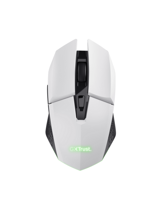 Trust Gaming GXT110W FELOX Wireless Gaming Maus weiß Kabellose aufladbare Gaming-Maus mit mehrfarbiger LED-Beleuchtung