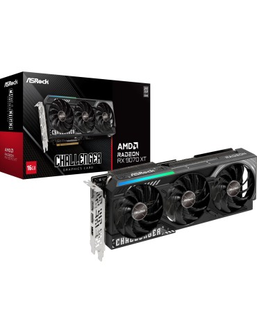 ASRock Radeon RX 9070 XT Challenger 16GB - 16GB GDDR6, 1x HDMI, 3x DP