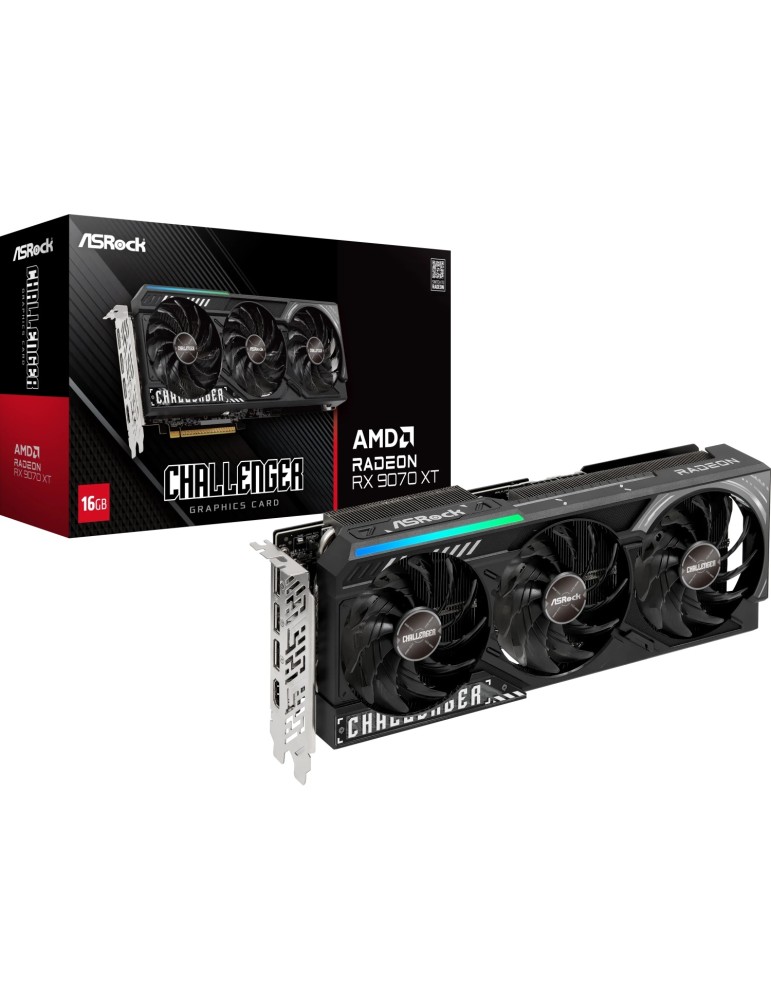 ASRock Radeon RX 9070 XT Challenger 16GB - 16GB GDDR6, 1x HDMI, 3x DP