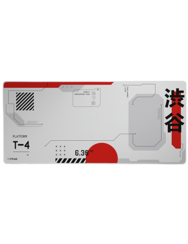 MAU Trust Gaming GXT759 XXL weiß/rot XXL Gaming-Mauspad mit vernähtem Rand für bequemes und stabiles Gaming