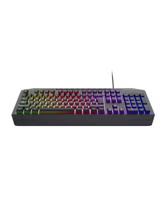 Trust Gaming GXT836 EVOCX Gaming Tastatur Gaming-Tastatur mit Regenbogenschwellen-RGB-Beleuchtung und Soft-Touch-Tasten