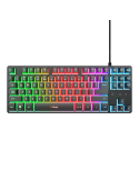 Trust Gaming GXT833 THADO TKL Gaming Tastatur Kompakte Gaming-Tastatur aus Metall mit mehrfarbiger LED-Beleuchtung