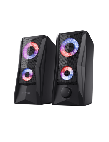 Trust Gaming GXT606B JAVV RGB Lautsprecherset Kompaktes Lautsprecherset mit auffäligem Design und RGB-Beleuchtung