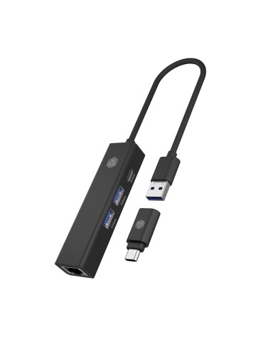 Icy Box USB 3.2 Gen 1 Type-A+C zu 2x USB-A / 1x USB-C / 1x Gigab