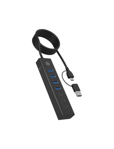 Icy Box 7-Port USB 3.2 Gen 1 Hub 3x USB Type-C 4x USB Type-A