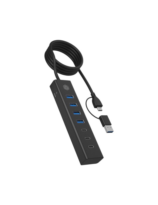Icy Box 7-Port USB 3.2 Gen 1 Hub 3x USB Type-C 4x USB Type-A